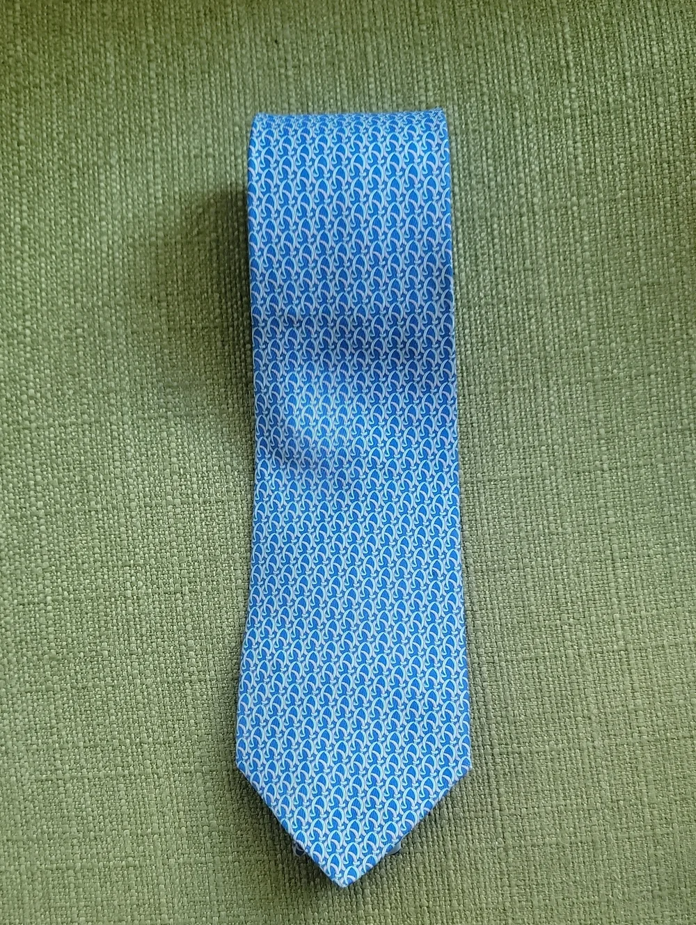 Salvatore Ferragamo Light Blue Patterned Men's Tie